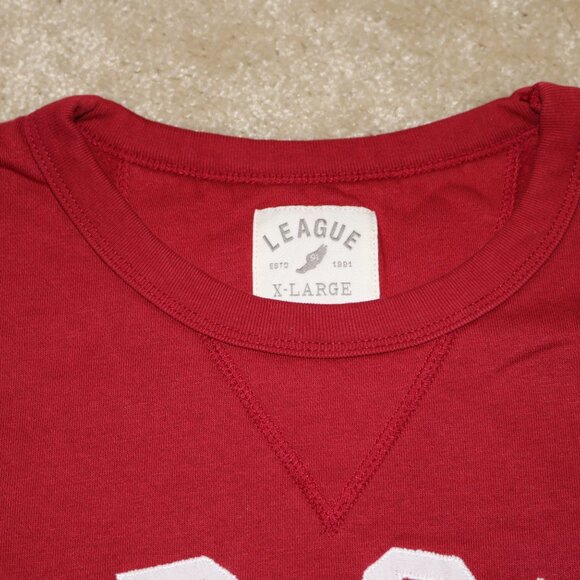 League Red Crewneck Sweater with Troy Trojans Logo - Picture 4 of 4